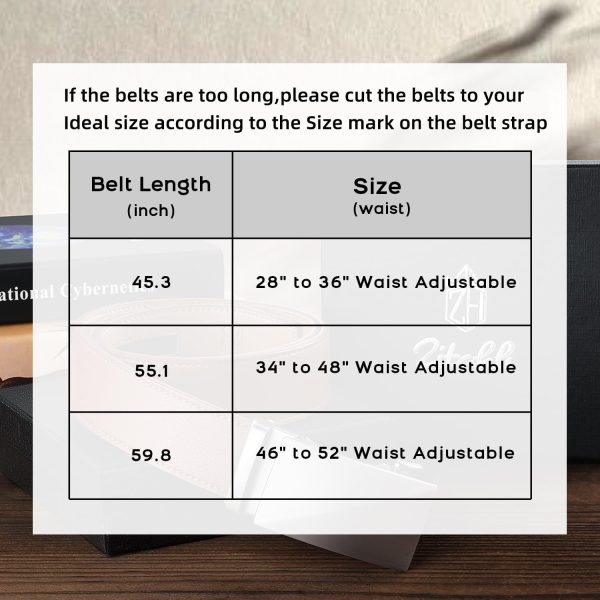 Ratchet Belt for Men - 2 Packs Leather Mens belt For Gift Men Dress and Casual,Trim to Fit - Image 2
