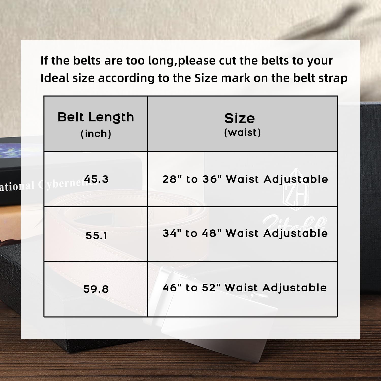 Ratchet Belt for Men – 2 Packs Leather Mens belt For Gift Men Dress and Casual,Trim to Fit
